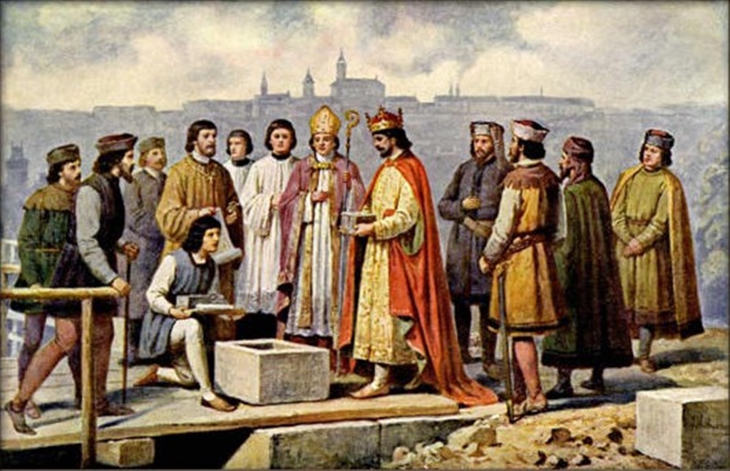 Charles IV Laying First Stone